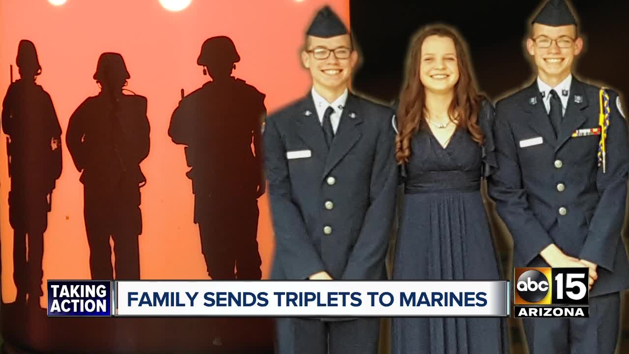 Valley family sends triplets to Marines