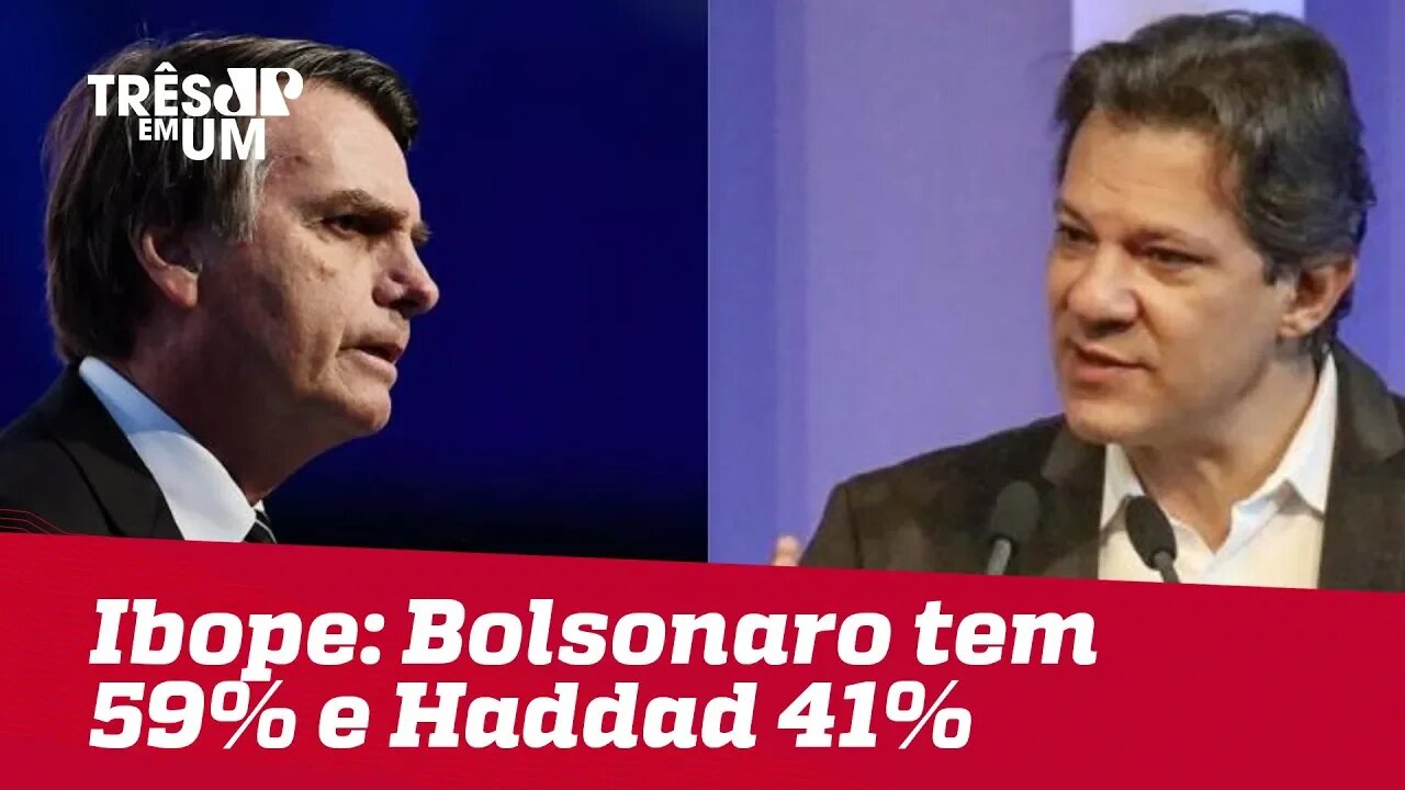 Ibope: Bolsonaro tem 59% e Haddad 41%