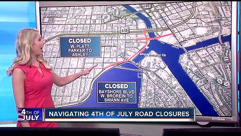 Road closures, parking options for 4th of July fireworks in Tampa