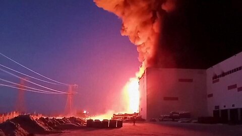 Massive explosion and fire broke out at warehouse near Russian airport- equipments were deployed