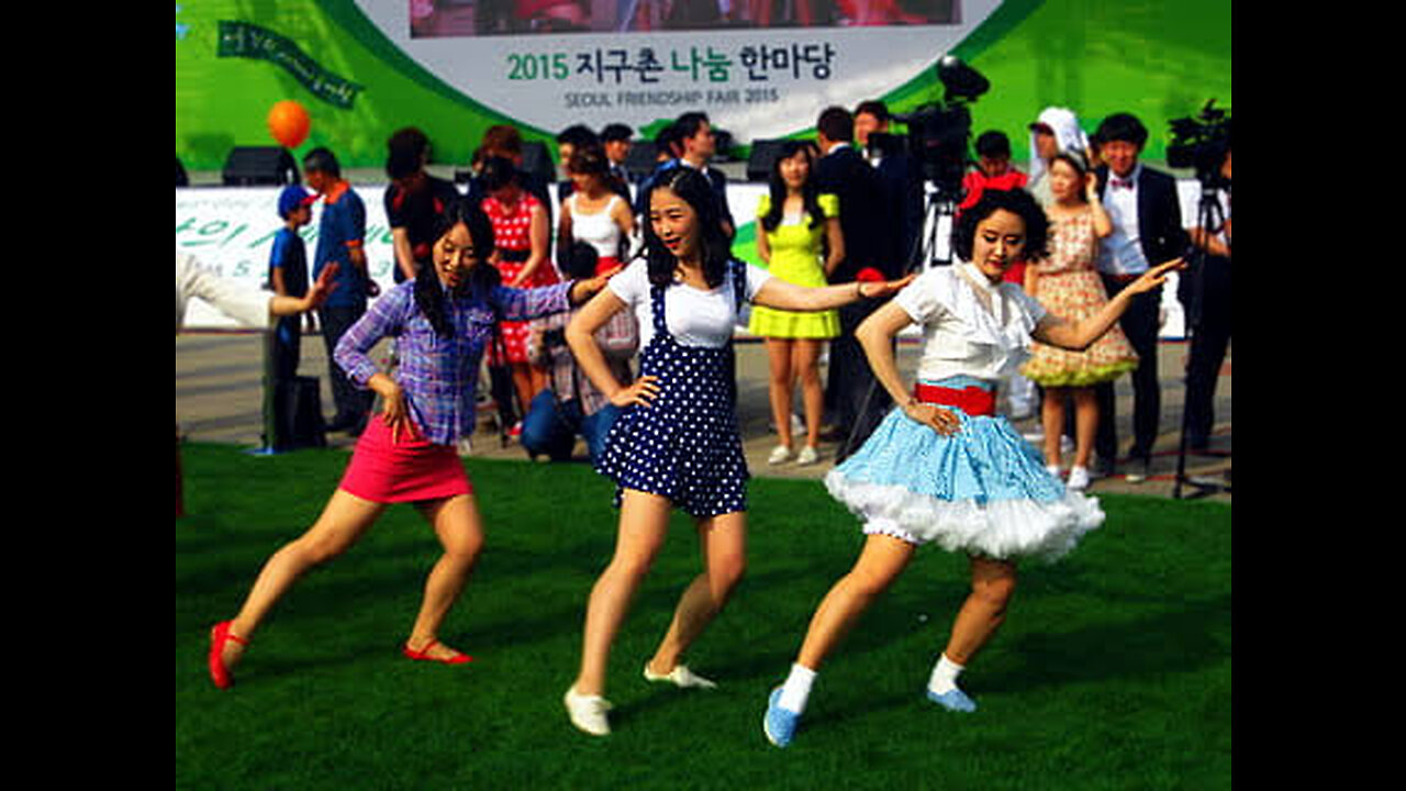 Beautiful college girls dance performance