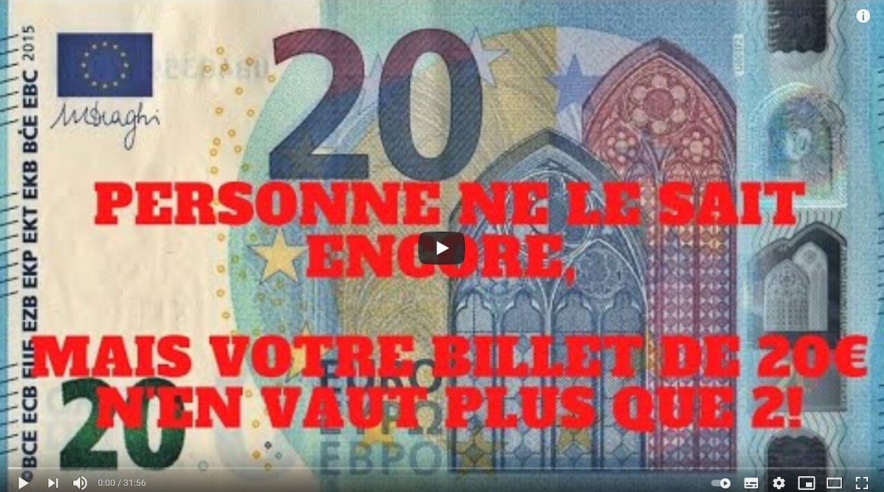 Personne ne le sait encore mais votre billet de 20€ n'en vaut plus que 2