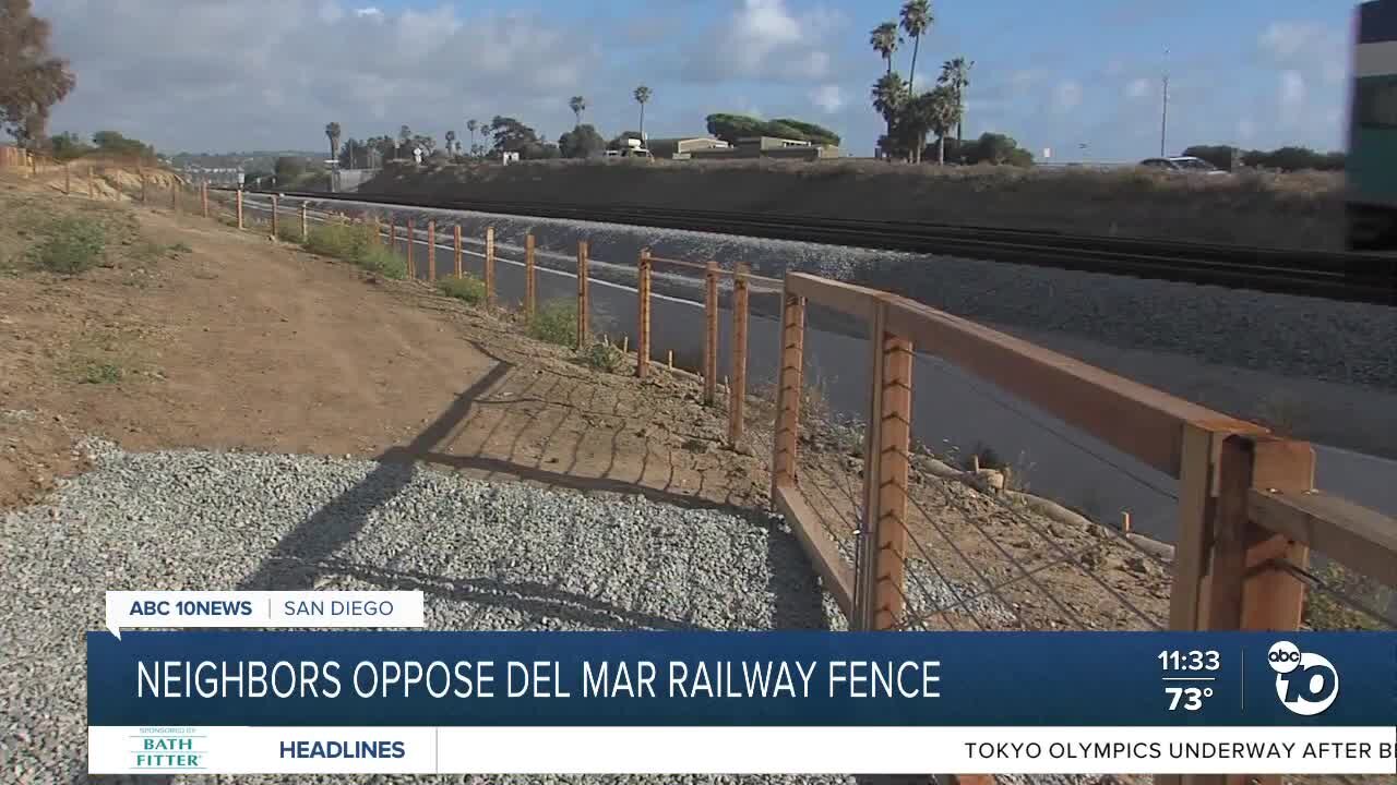 Neighbors oppose Del Mar railway fence