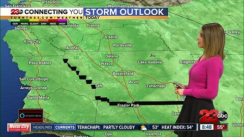 Scattered showers, possible isolated thunderstorms Sunday