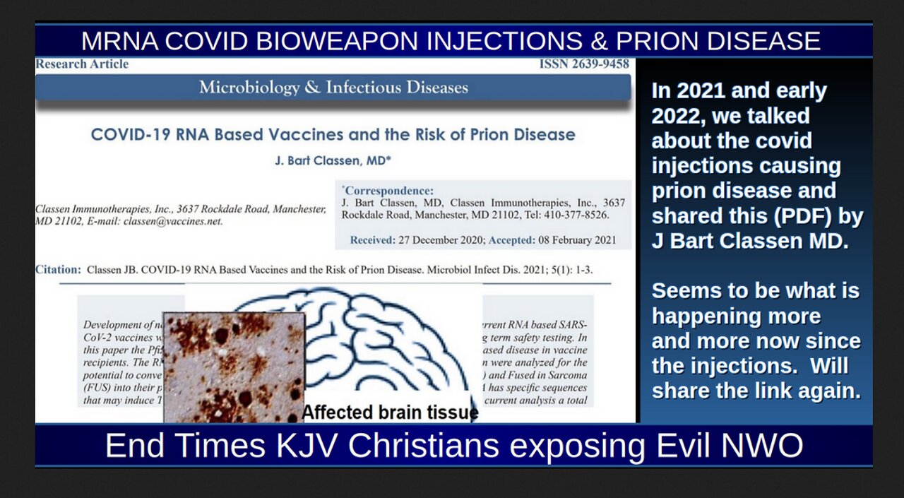 MRNA COVID BIOWEAPON INJECTIONS & PRION DISEASE