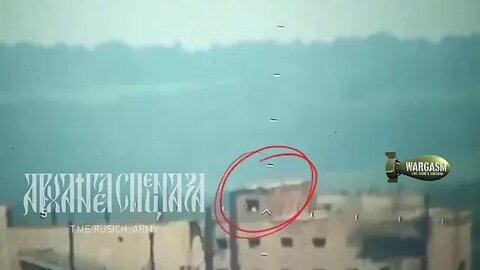 Ukrainian observation post atop of building hit with ATGM