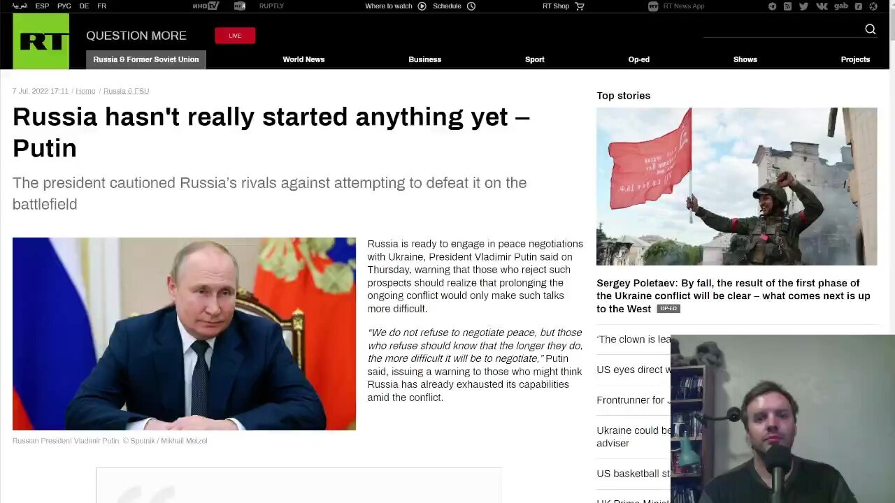 Russia ready to re-engage in peace talks, Putin warns West against rejecting offer