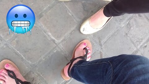 Legs shivering from the cold