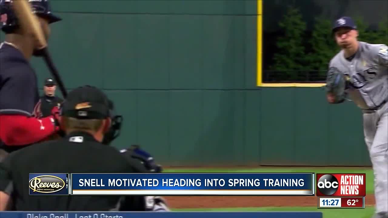 Rays pitcher Blake Snell motivated heading into Spring Training