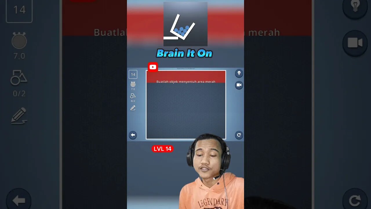 Objek menyentuh area atas | Brain It On level 14