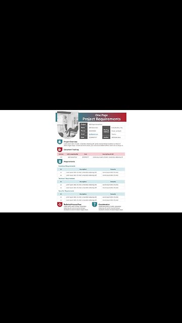 One Page Project Requirements PowerPoint Template