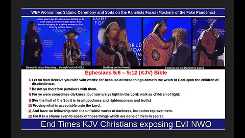 WEF Woman has Satanic Ceremony and Spits on the Panelists Faces (Mockery of the Fake Pandemic)