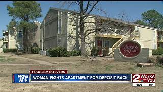 Woman fights apartment for deposit back