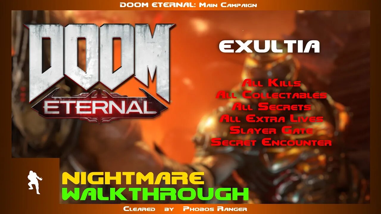 DOOM Eternal - Exultia (Nightmare 100% Walkthrough)