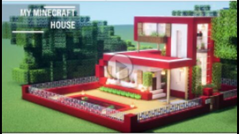 Minecraft: How to build a modern red house easily