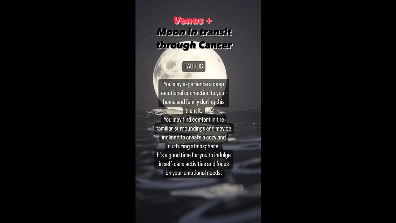 TAURUS ♉️- Venus + Moon in Cancer transit #taurus #transit #influence #feelings #healing #tarotary
