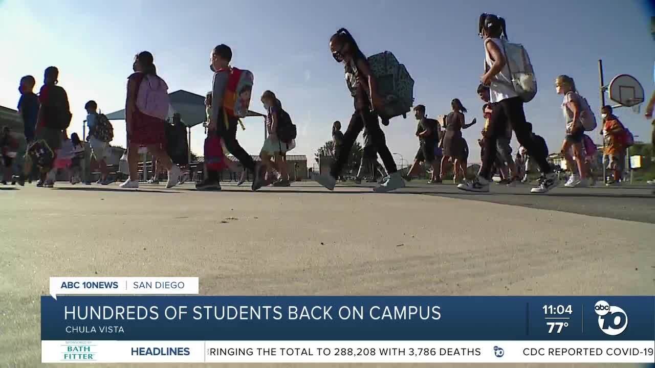 Camarena Elementary school students return to campus