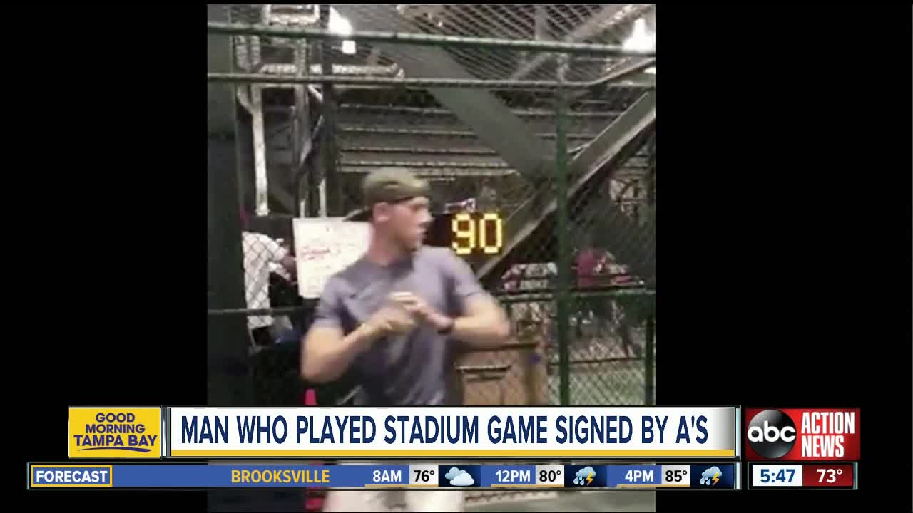 Fan throws 96 mph at speed pitch challenge, gets signed by MLB team