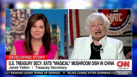 Biden Treasury Secretary Janet Yellen Explains Eating "Magic Mushrooms" In China: "I Was Not Aware"