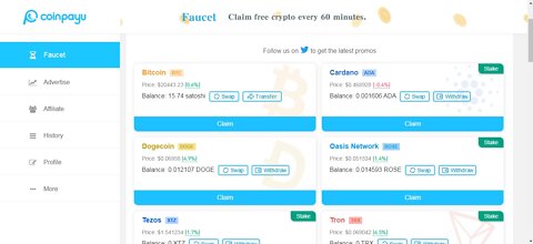 Claim Up To 4 Free Cryptocurrency Every 60 Min At Coinpayu Instant Withdrawal Vie Payeer, FaucetPay