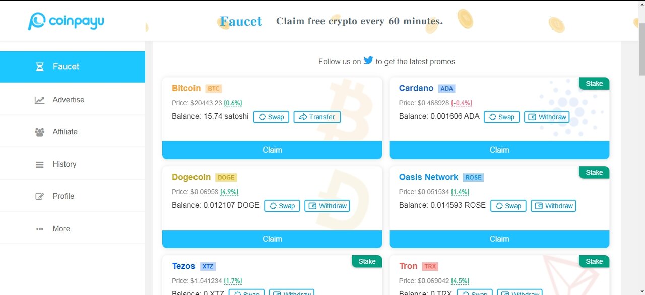 Claim Up To 4 Free Cryptocurrency Every 60 Min At Coinpayu Instant Withdrawal Vie Payeer, FaucetPay