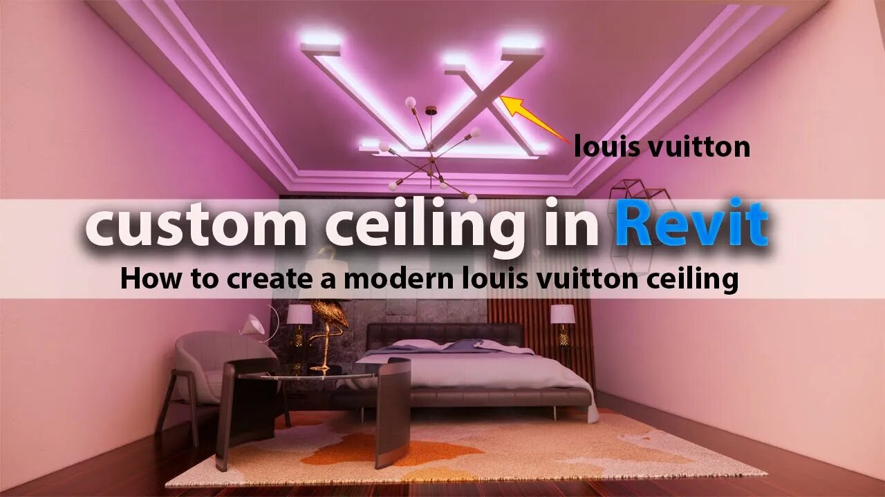 Custom ceiling design in Revit tutorial || Louis Vuitton