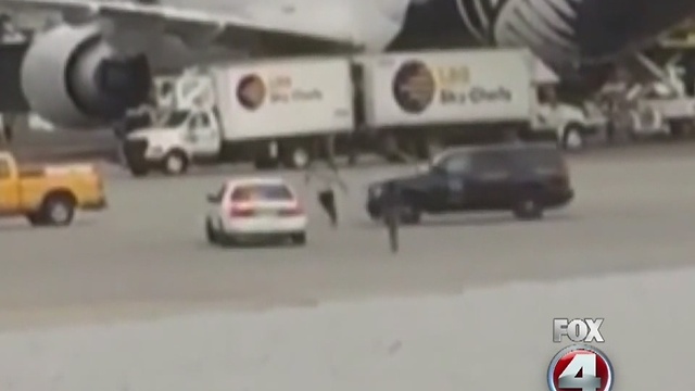 Man runs on tarmac