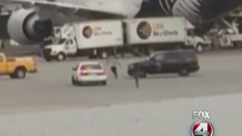 Man runs on tarmac