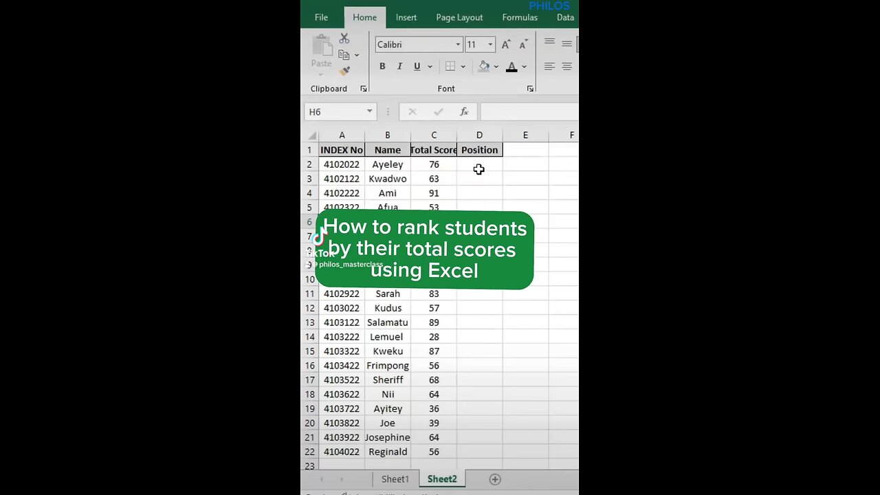 How to Rank Students by their Scores in Excel.