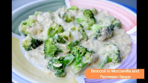 Keto Broccoli in Mozzarella and Parmesan Sauce Recipe #Keto #Recipes