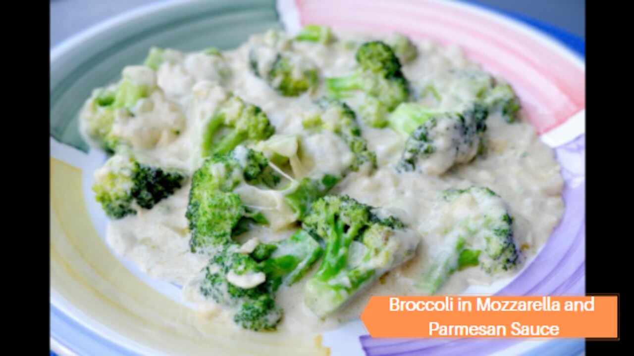 Keto Broccoli in Mozzarella and Parmesan Sauce Recipe #Keto #Recipes