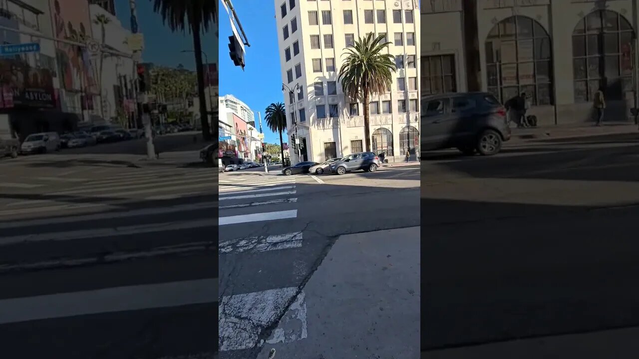 LA, Hollywood 지하철역 부근 사거리
