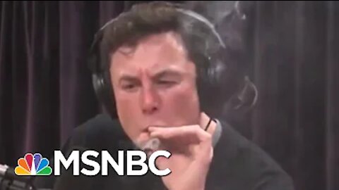 Smoking Elon Musk on public