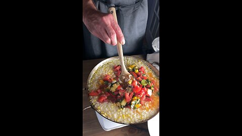 Sweet Corn and Tomato Salad Risotto