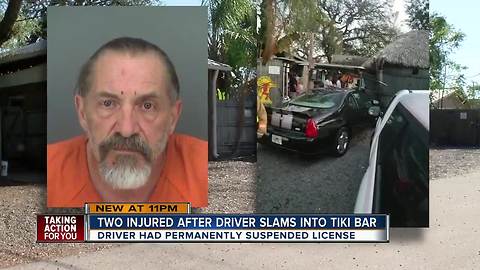 Man drives into fence and Palm Harbor Resaurant