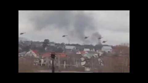 ★★★ Russian Mi-8 Helicopters Flying over Ukraine Capital