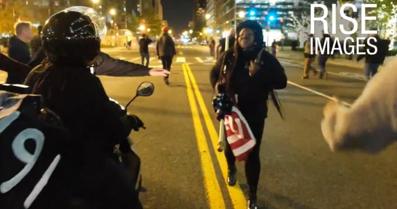 Biden supporter with knife