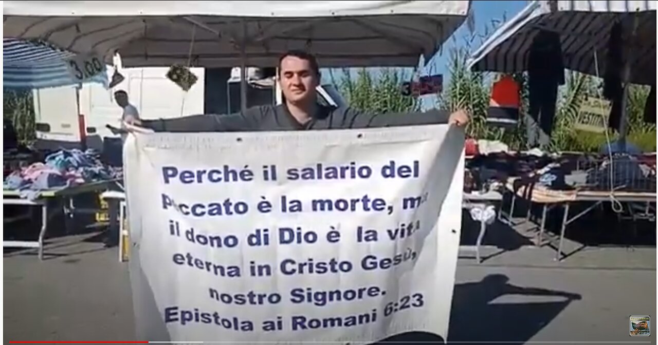 PREDICAZIONE CRISTIANA DEL VANGELO DI GESù AL MERCATO COL MEGAFONO AI PECCATORI E ALLE PECCATRICI DI QUESTO MONDO DI TENEBRE DAL SALARIO DELLA MORTE PER I LORO PECCATI!