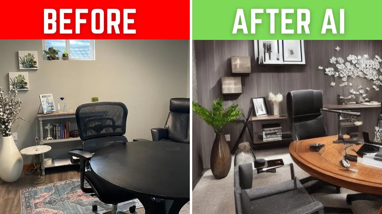 Home Office Room Makeover With AI - Before and After