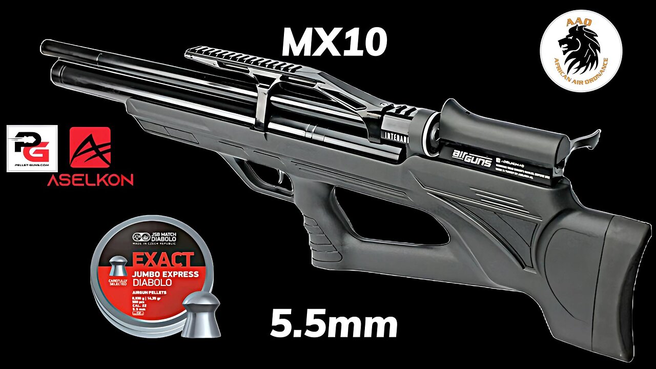 Aselkon Arms MX10 5.5mm pcp airgun shooting JSB 14.35gn @ 55 yards