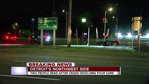 Two killed in four-car crash in Detroit; one car involved in police chase