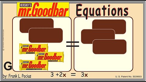 VISUAL mrGOODBAR 3+2x=3x EQUATION _ SOLVING BASIC EQUATIONS _ SOLVING BASIC WORD PROBLEMS