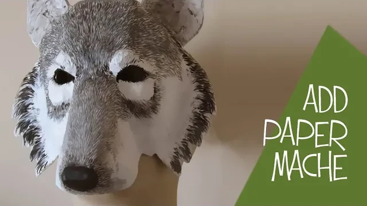 Add Paper Mache To Your Wolf Mask