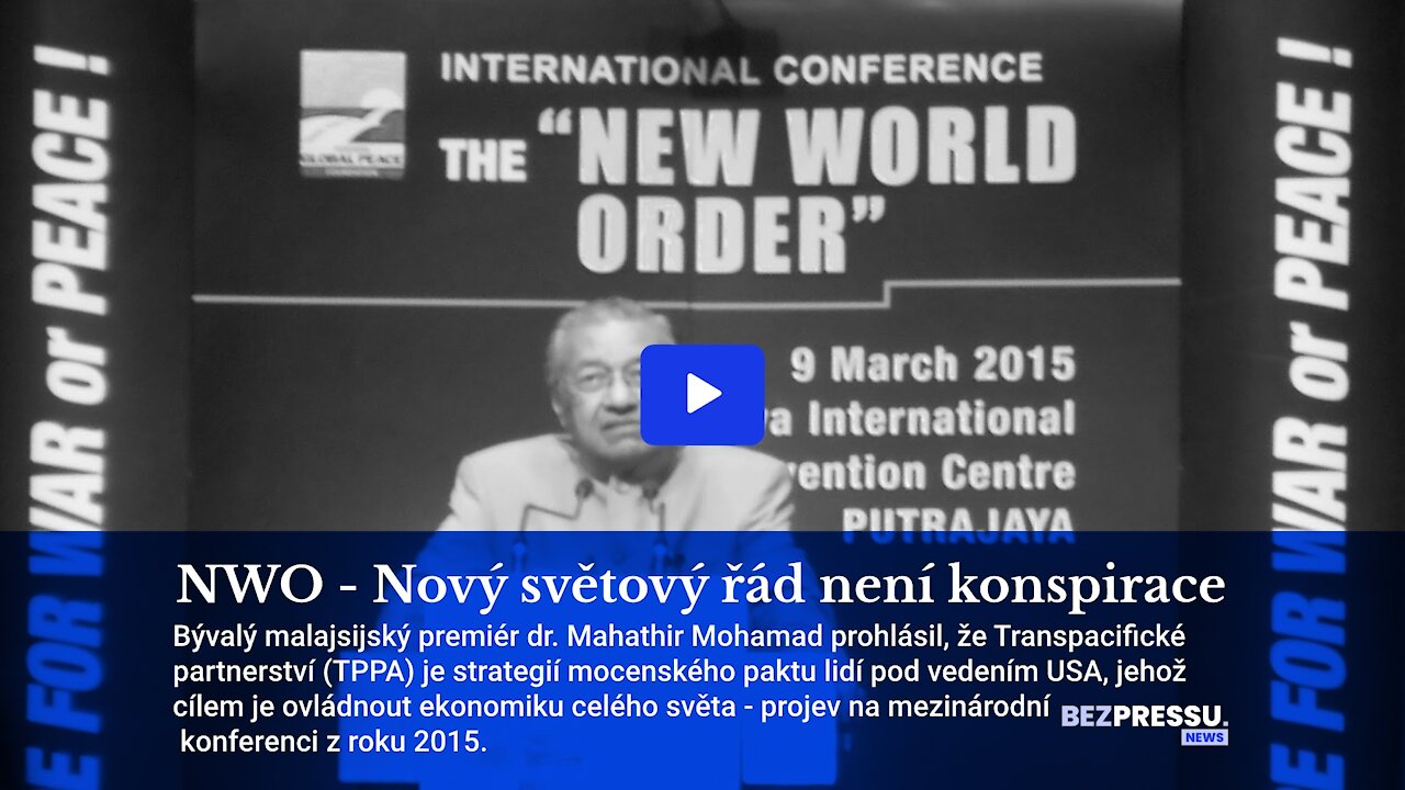 NWO - Nový světový řád není konspirace