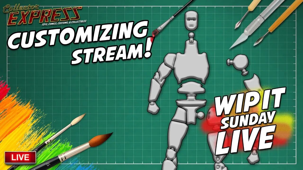 Customizing Action Figures - WIP IT Sunday Live - Episode #35 - Painting, Sculpting, and More!