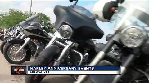 Bikers celebrate Harley-Davidson rain or shine