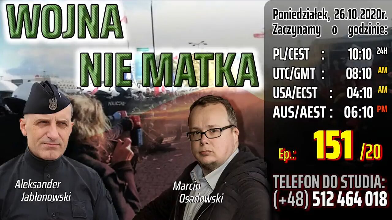 WOJNA NIE MATKA - Olszański, Osadowski NPTV (26.10.2020)