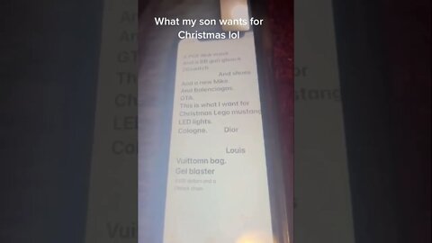 What My Son Wants For Christmas lol