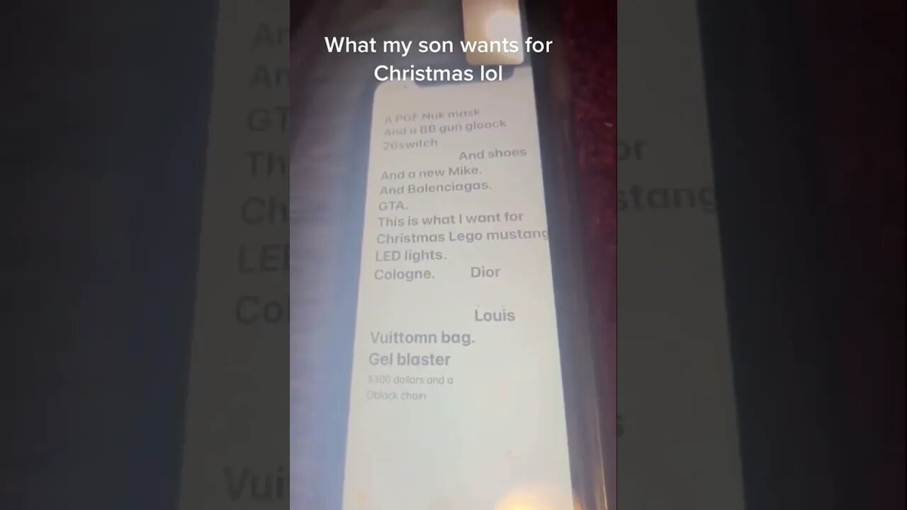 What My Son Wants For Christmas lol