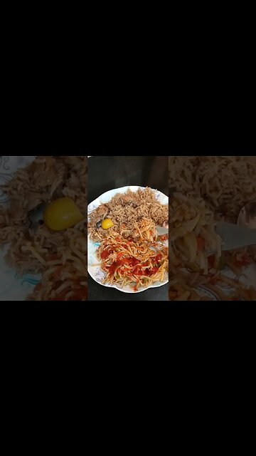 Enjoying tasty Chicken Pulao with Speghettie Noodle Recipe is on Channel @CookingWithHira #ytshort